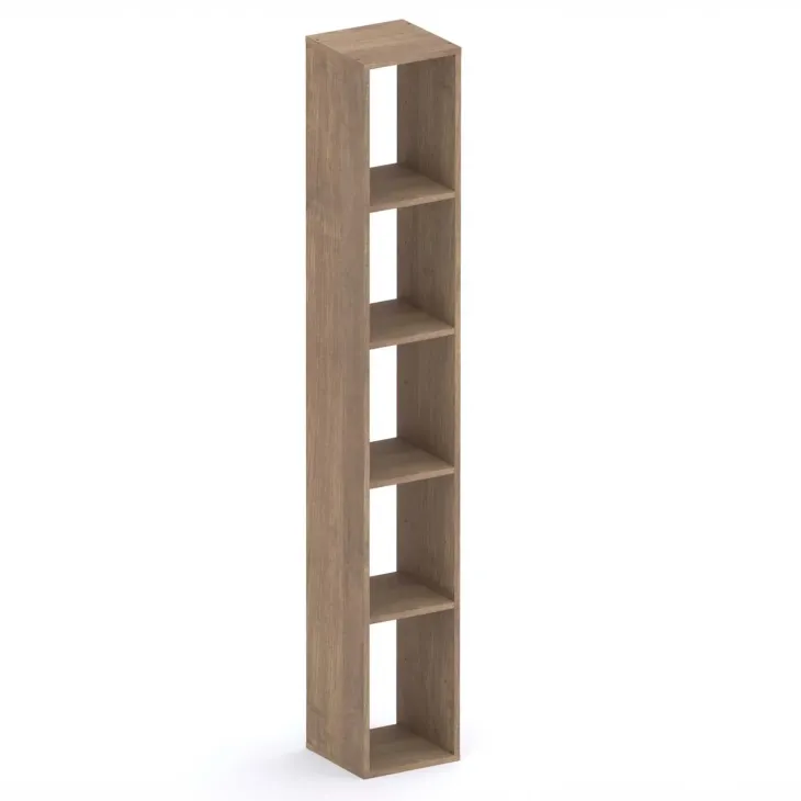 Parete attrezzata 345x186h cm con pannello cannettato tortora beige rovere scuro Sunset Decor 1044