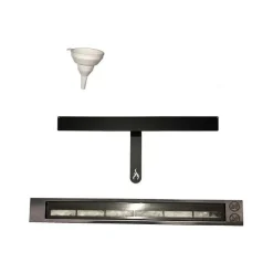 Parete attrezzata 288x170h cm moderna reversibile con biocamino bianca Fire Gihome®