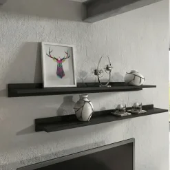 Parete attrezzata 270x176h cm moderna noce antico nero frassinato Emotion Gihome®