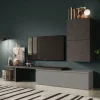 Parete attrezzata 260x190h cm moderna antracite grigio scuro Sunset 52