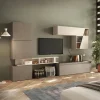 Parete attrezzata 285x200h cm moderna beige marrone Sunset 77