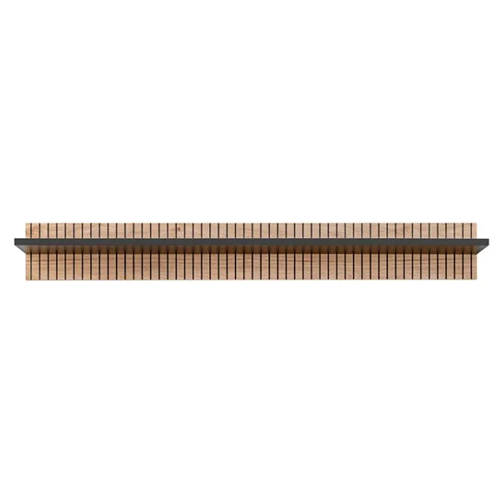 Parete attrezzata 340x192h cm moderna noce con stampa nera Mendes 2