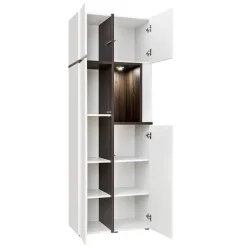 Parete attrezzata 310x197h cm moderna bianco lucido Mackay Gihome®