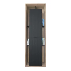 Parete attrezzata 310x201h cm moderna cannettato rovere nero Savona