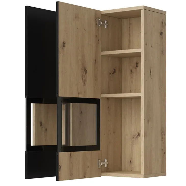 Parete attrezzata 270x176h cm rovere rustico nero Emotion Gihome®