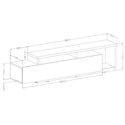 Parete attrezzata 219x205h cm soggiorno rovere antracite Megan Gihome®