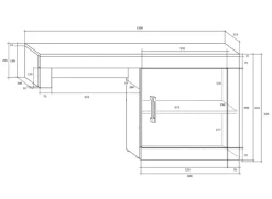 Parete attrezzata 240x210h cm soggiorno bianco opaco nero lucido Susan Gihome®