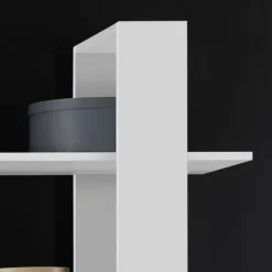 Parete attrezzata 259x175h cm soggiorno bianco lucido Steppi 4