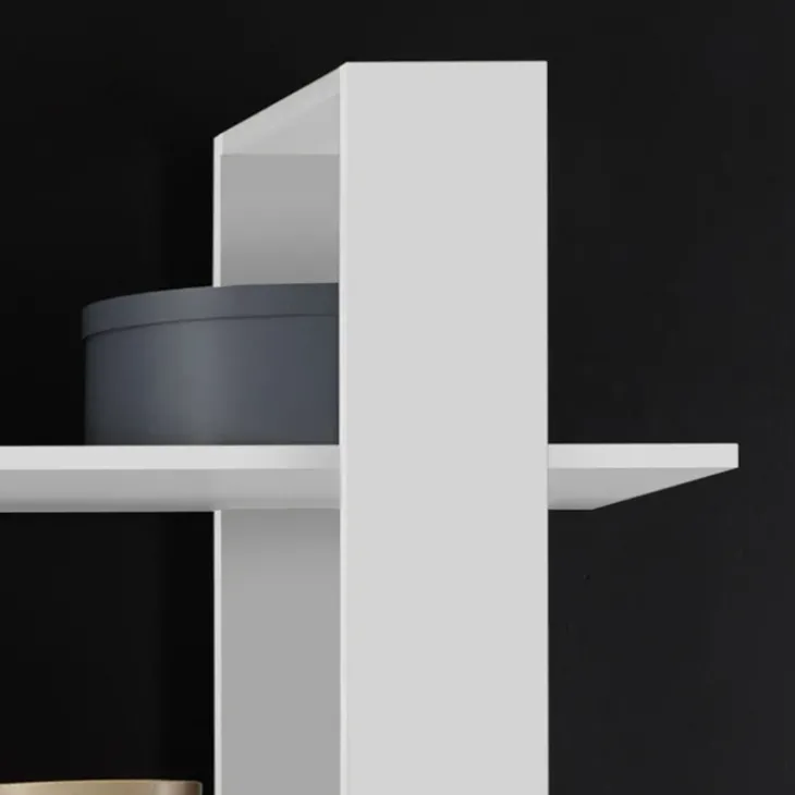 Parete attrezzata 259x175h cm soggiorno bianco lucido Steppi 4