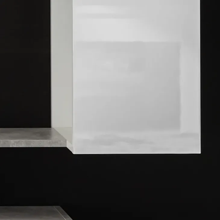 Parete attrezzata 259x175h cm soggiorno bianco lucido Steppi 4