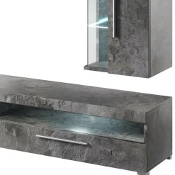 Parete attrezzata 275x175h cm soggiorno ossido Frisk