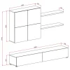 Parete attrezzata 200x195h cm soggiorno bianco frassinato antracite Euphoria