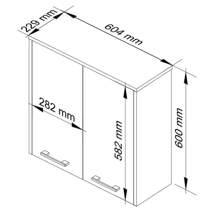 Pensile bagno sospeso 60x60h cm 2 ante bianco Woters