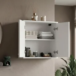 Pensile bagno sospeso 60x60h cm 2 ante bianco Woters