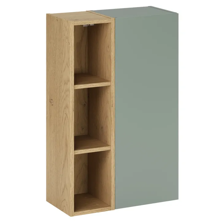 Pensile bagno sospeso 50x80h cm 1 anta verde salvia rovere Speranza