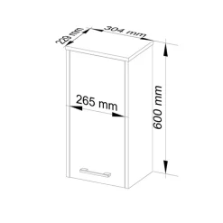 Pensile bagno sospeso 30x60h cm 1 anta bianco Woters