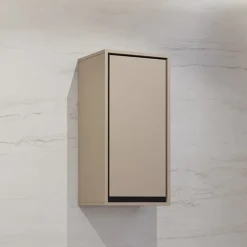 Pensile bagno sospeso 35x72h cm 1 anta tortora nero Linda