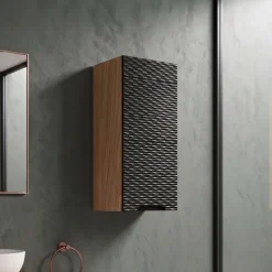 Pensile bagno sospeso 35x75h cm 1 anta nero rovere Swim