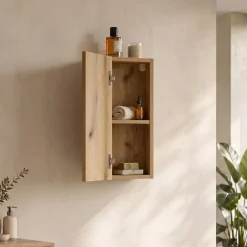 Pensile bagno sospeso 20x57h cm 1 anta rovere Rovery