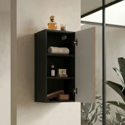 Pensile bagno sospeso 30x80h cm 1 anta noce Walnuts