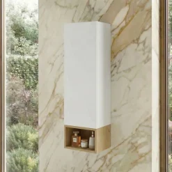 Pensile bagno sospeso 30x100h cm 1 anta bianco rovere Speranza