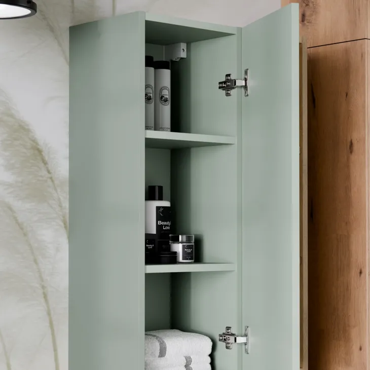 Pensile bagno sospeso 30x100h cm 1 anta verde salvia rovere Speranza