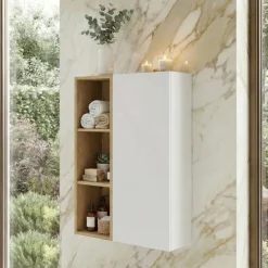 Pensile bagno sospeso 50x80h cm 1 anta bianco rovere Speranza