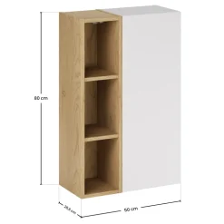Pensile bagno sospeso 50x80h cm 1 anta bianco rovere Speranza