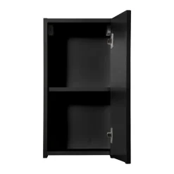 Pensile bagno sospeso 30x57h cm cannettato 1 anta nero Cleany
