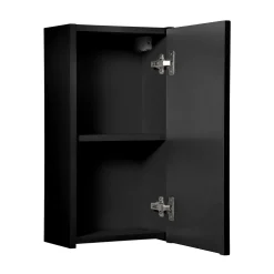 Pensile bagno sospeso 30x57h cm cannettato 1 anta nero Cleany