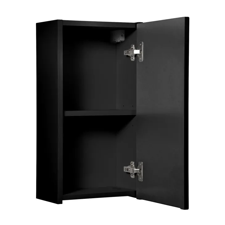 Pensile bagno sospeso 30x57h cm cannettato 1 anta nero Cleany