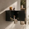 Pensile bagno sospeso 35x35h cm cannettato 1 anta quercia antracite Limpid