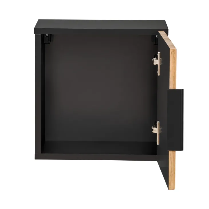 Pensile bagno sospeso 35x35h cm cannettato 1 anta quercia antracite Limpid