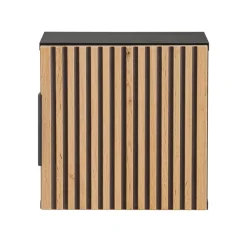 Pensile bagno sospeso 35x35h cm cannettato 1 anta quercia antracite Limpid