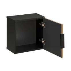 Pensile bagno sospeso 35x35h cm cannettato 1 anta quercia antracite Limpid