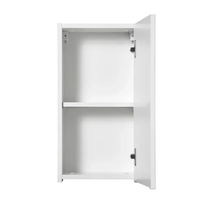 Pensile bagno sospeso 30x57h cm cannettato 1 anta bianco Cleany