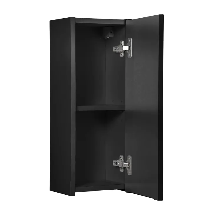 Pensile bagno sospeso 20x57h cm cannettato 1 anta nero Cleany