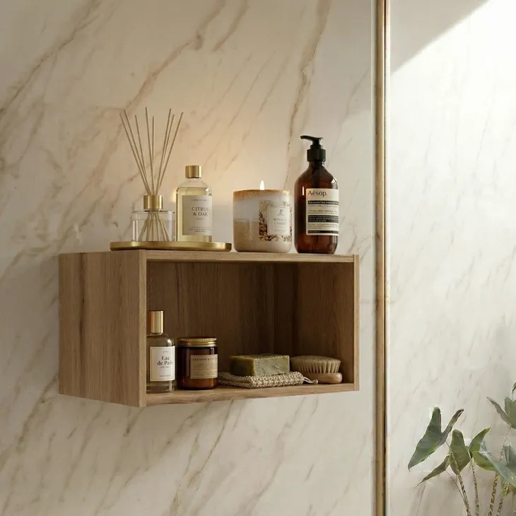 Pensile bagno 60x29h cm vano a giorno rovere Cleany