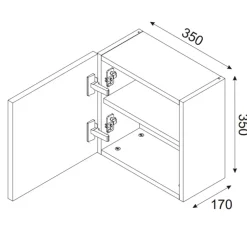 Pensile cubo bagno sospeso 35x35h cm 1 anta nero rovere Swim
