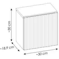 Pensile cubo bagno sospeso 30x30h cm cannettato 1 anta beige Cleany