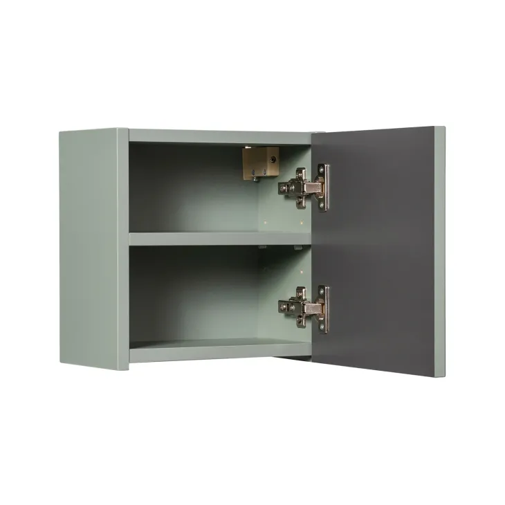 Pensile cubo bagno sospeso 30x30h cm cannettato 1 anta verde salvia Greeny