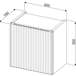 Pensile cubo bagno sospeso 30x30h cm cannettato 1 anta verde salvia Greeny