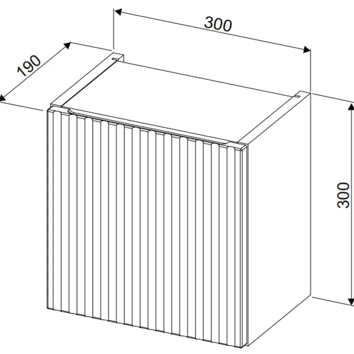 Pensile cubo bagno sospeso 30x30h cm cannettato 1 anta verde salvia Greeny