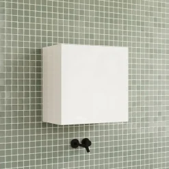 Pensile cubo sospeso bagno 55x50h cm 1 anta reversibile bianco lucido Sunset