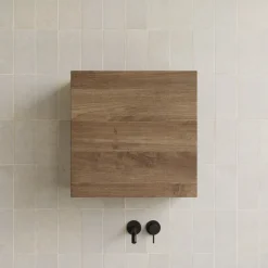 Pensile cubo sospeso bagno 55x50h cm 1 anta reversibile rovere scuro Sunset