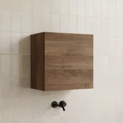 Pensile cubo sospeso bagno 55x50h cm 1 anta reversibile rovere scuro Sunset