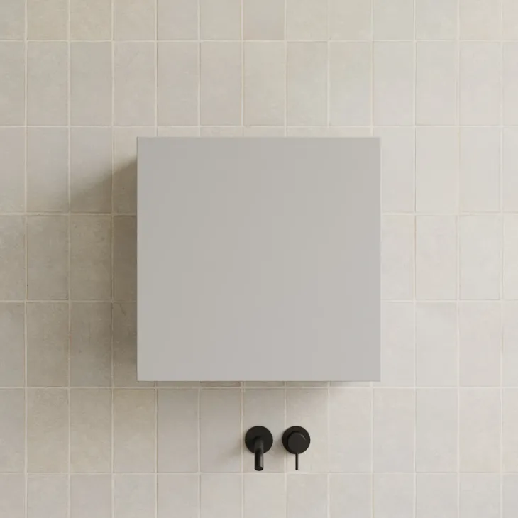 Pensile cubo sospeso bagno 55x50h cm 1 anta reversibile grigio chiaro Sunset