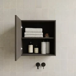 Pensile cubo sospeso bagno 55x50h cm 1 anta reversibile ossido nero Sunset