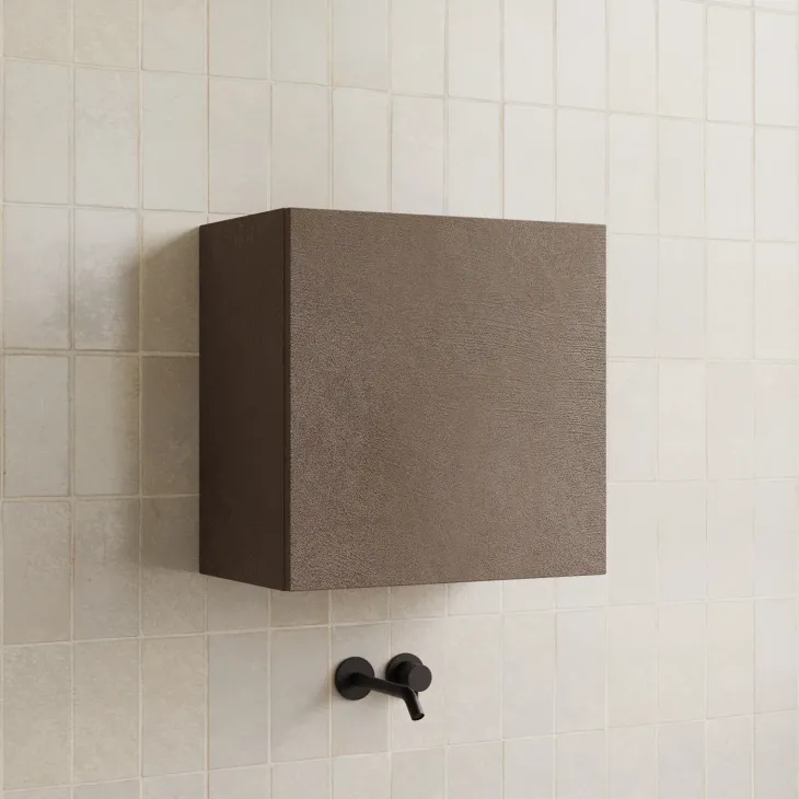 Pensile cubo sospeso bagno 55x50h cm 1 anta reversibile marrone scuro Sunset