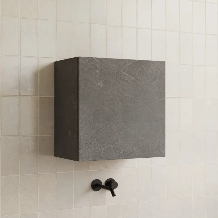 Pensile cubo sospeso bagno 55x50h cm 1 anta reversibile antracite Sunset